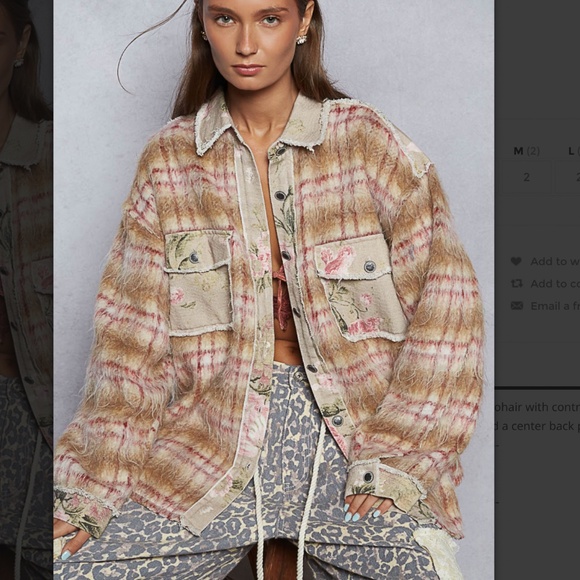 POL Jackets & Blazers - POL “ BRANDI “ POL SUPER SOFT MOHAIR LIKE JACKET SHACKET WITH WOVEN CONTRAST